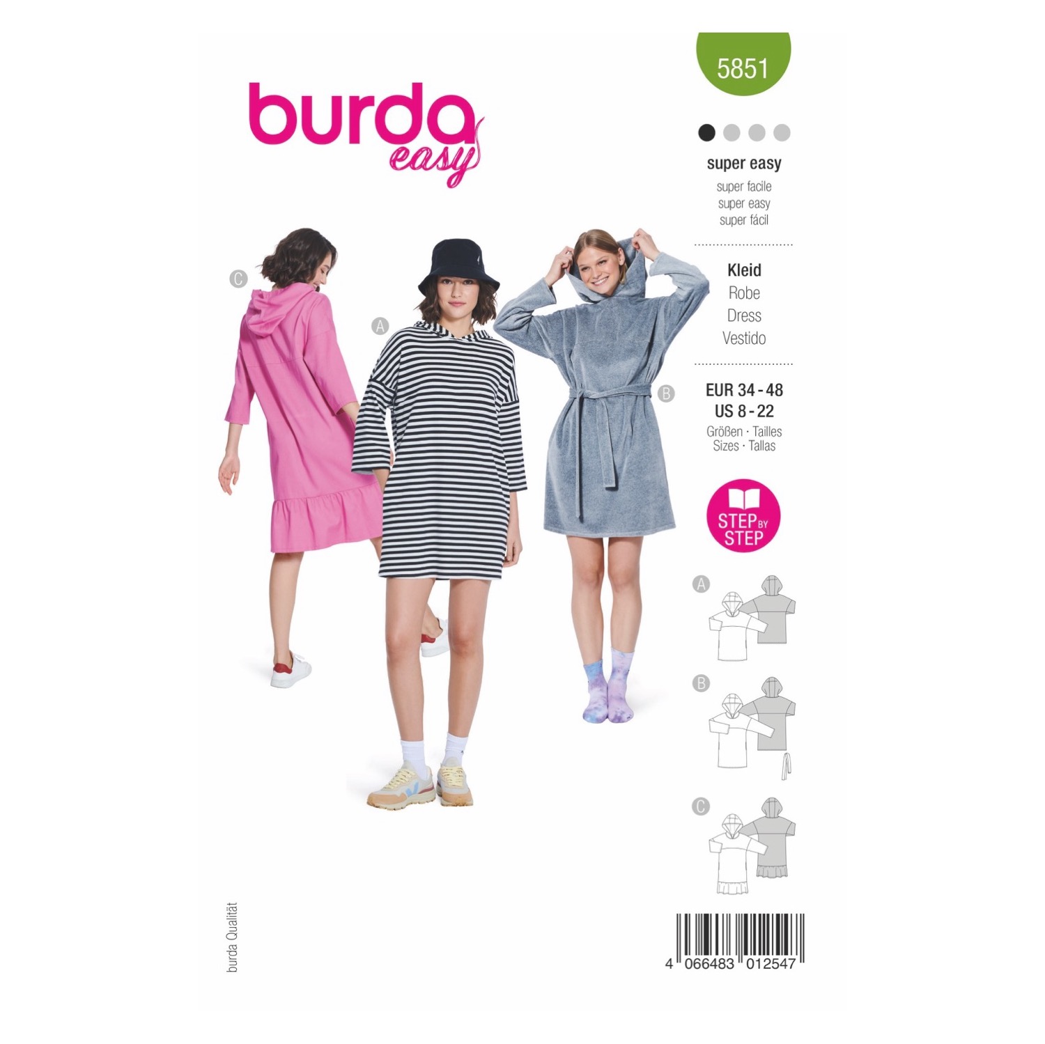 Schnittmuster Burda easy, Kleid, Grün