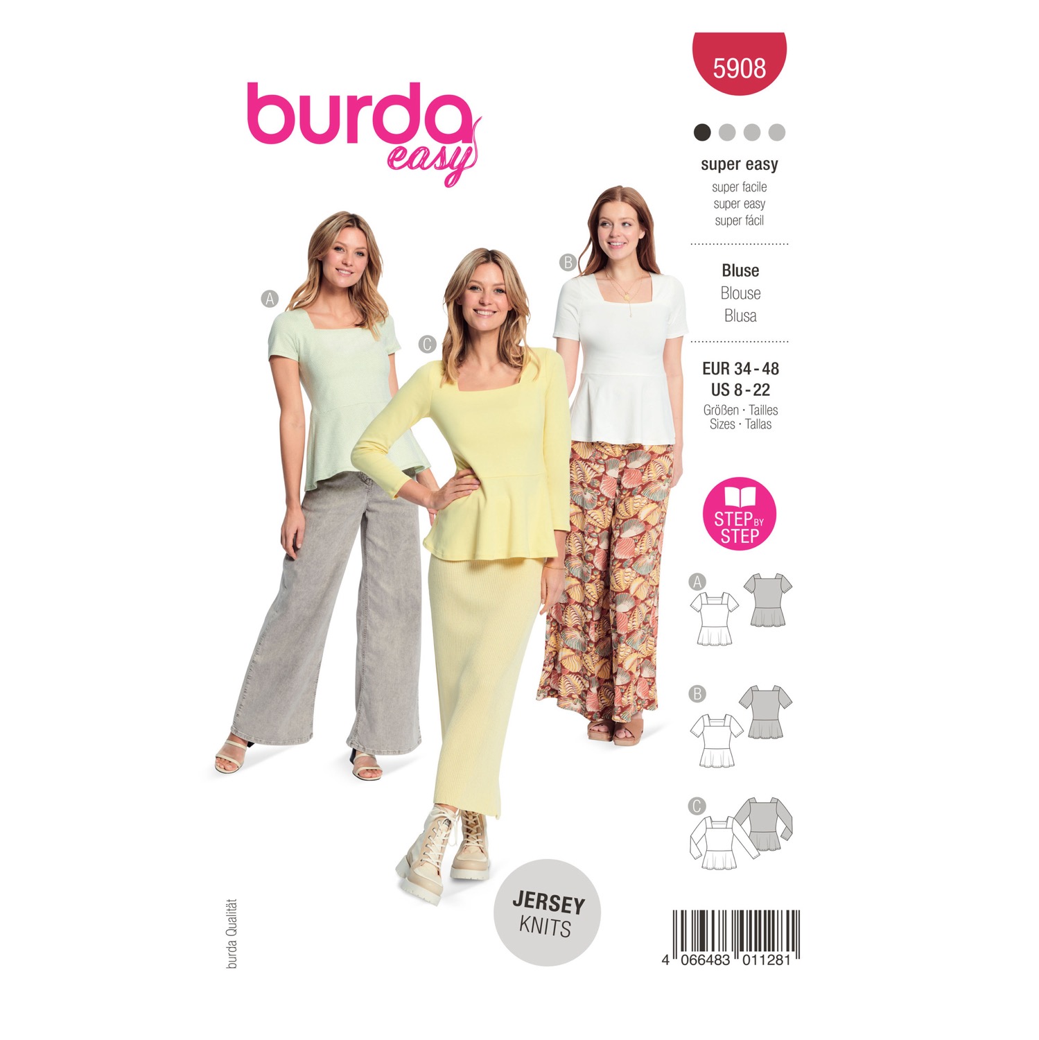 Schnittmuster Burda easy, Top, Rot