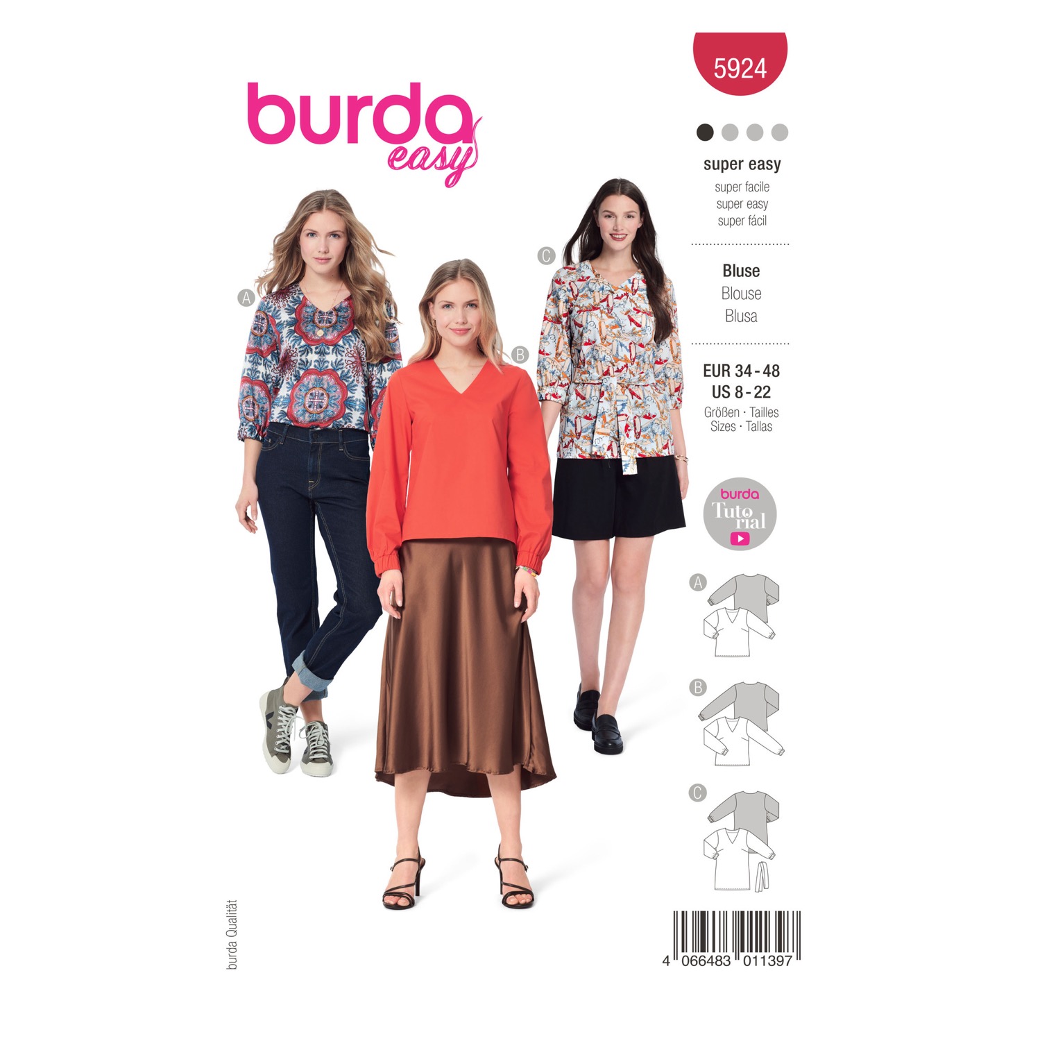 Schnittmuster Burda easy, Top, Rot