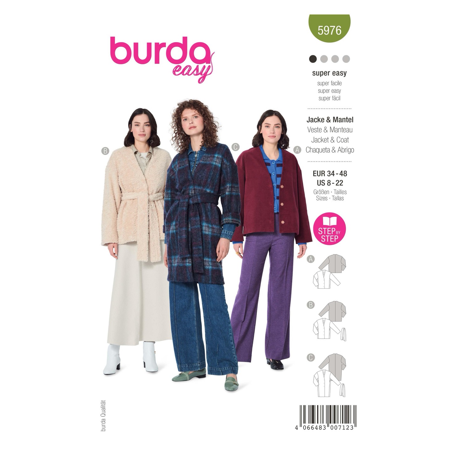 Schnittmuster Burda easy, Jacke, Grün