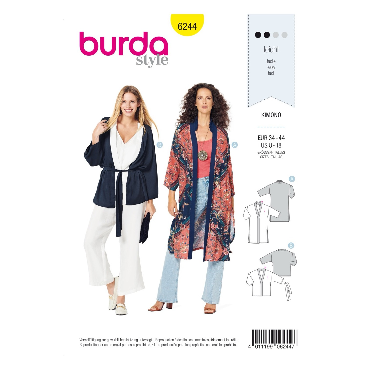 Schnittmuster Burda style, Jacke, Gelb