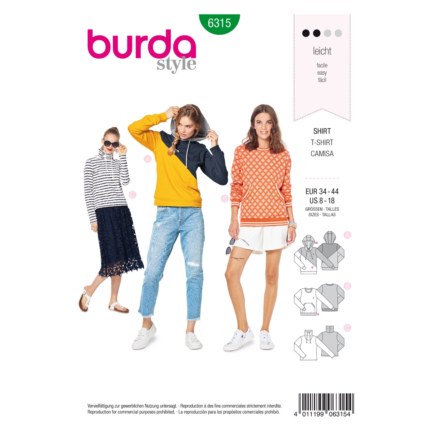 Schnittmuster Burda style, Top, Grün