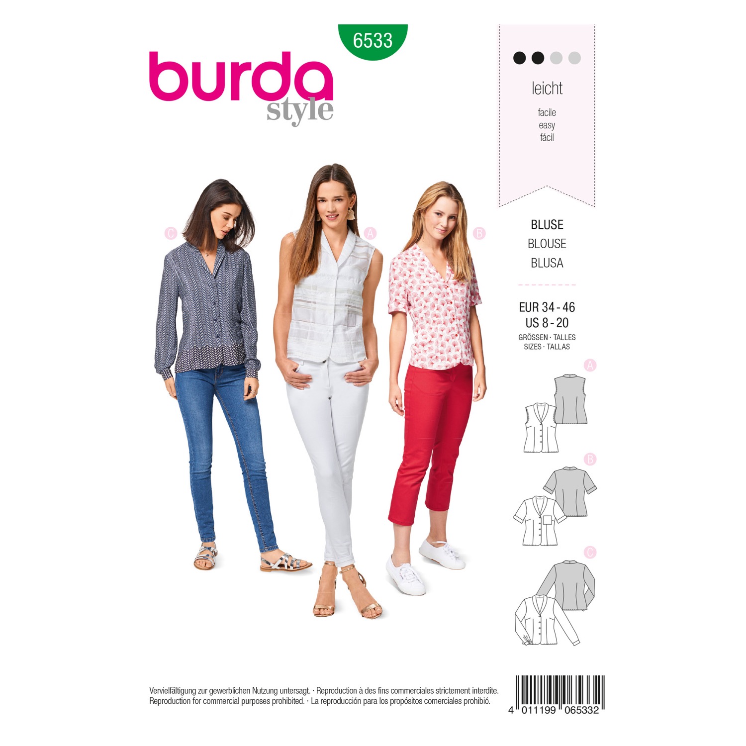 Schnittmuster Burda style, Top, Grün