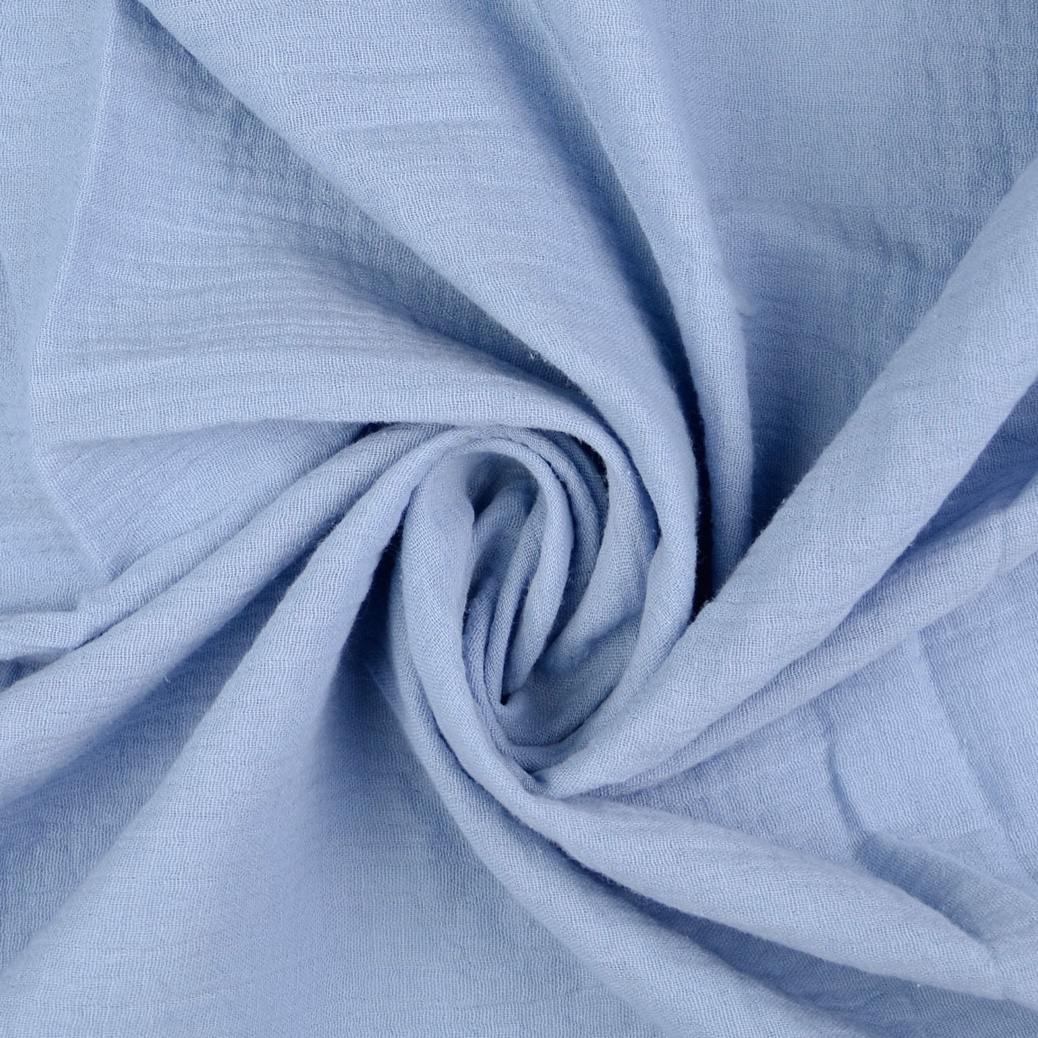 Baumwollstoff, Musselin, hellblau, uni
