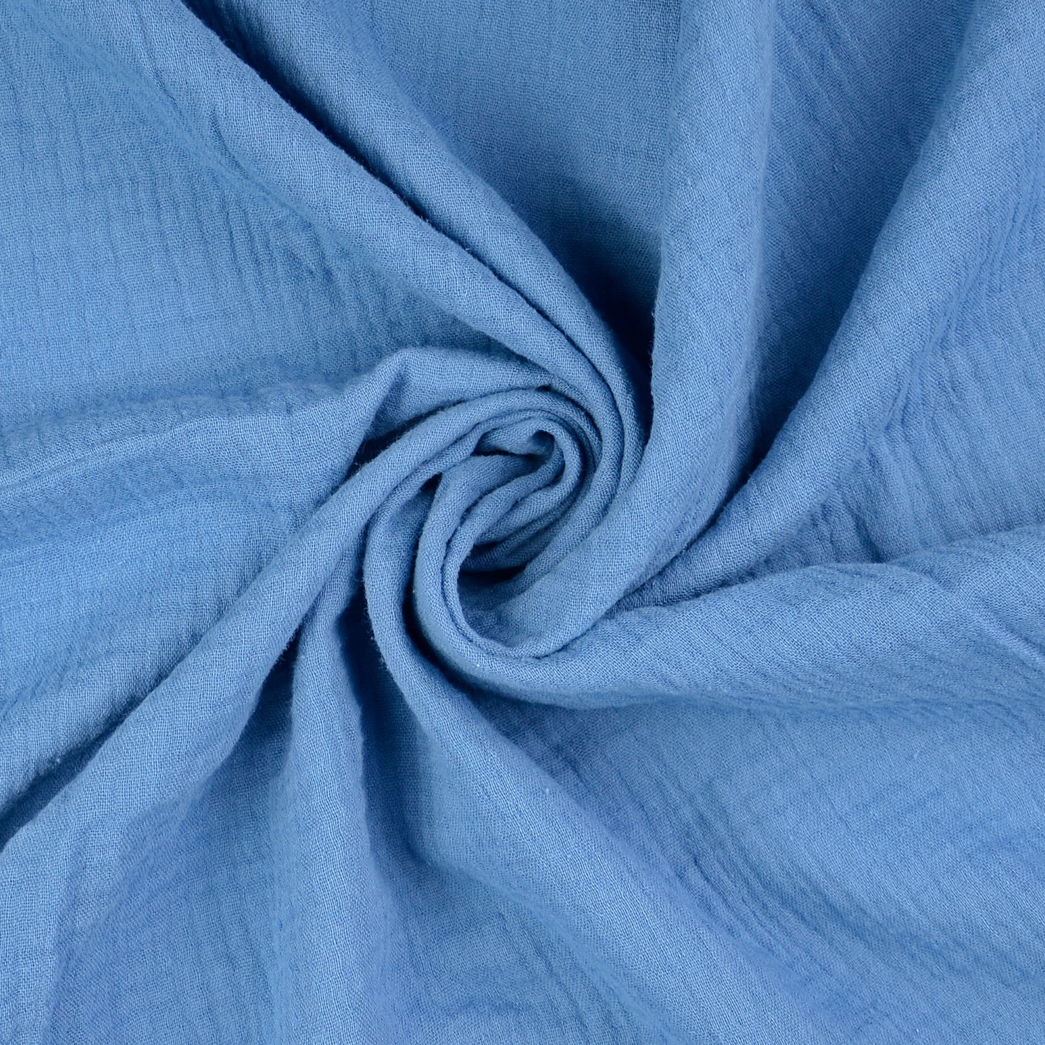 Baumwollstoff, Musselin, blaugrau, uni
