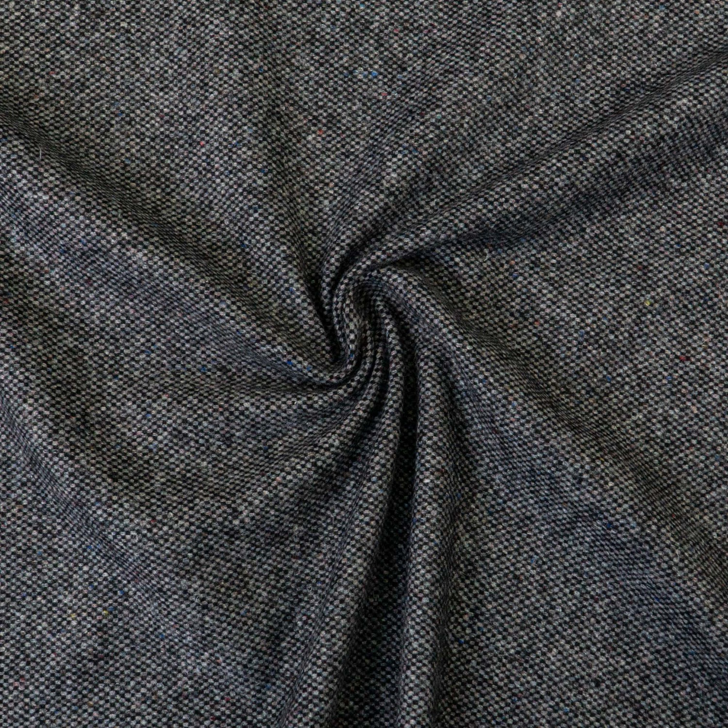 Wollstoff, Tweed, schwarz, grau, bicolor