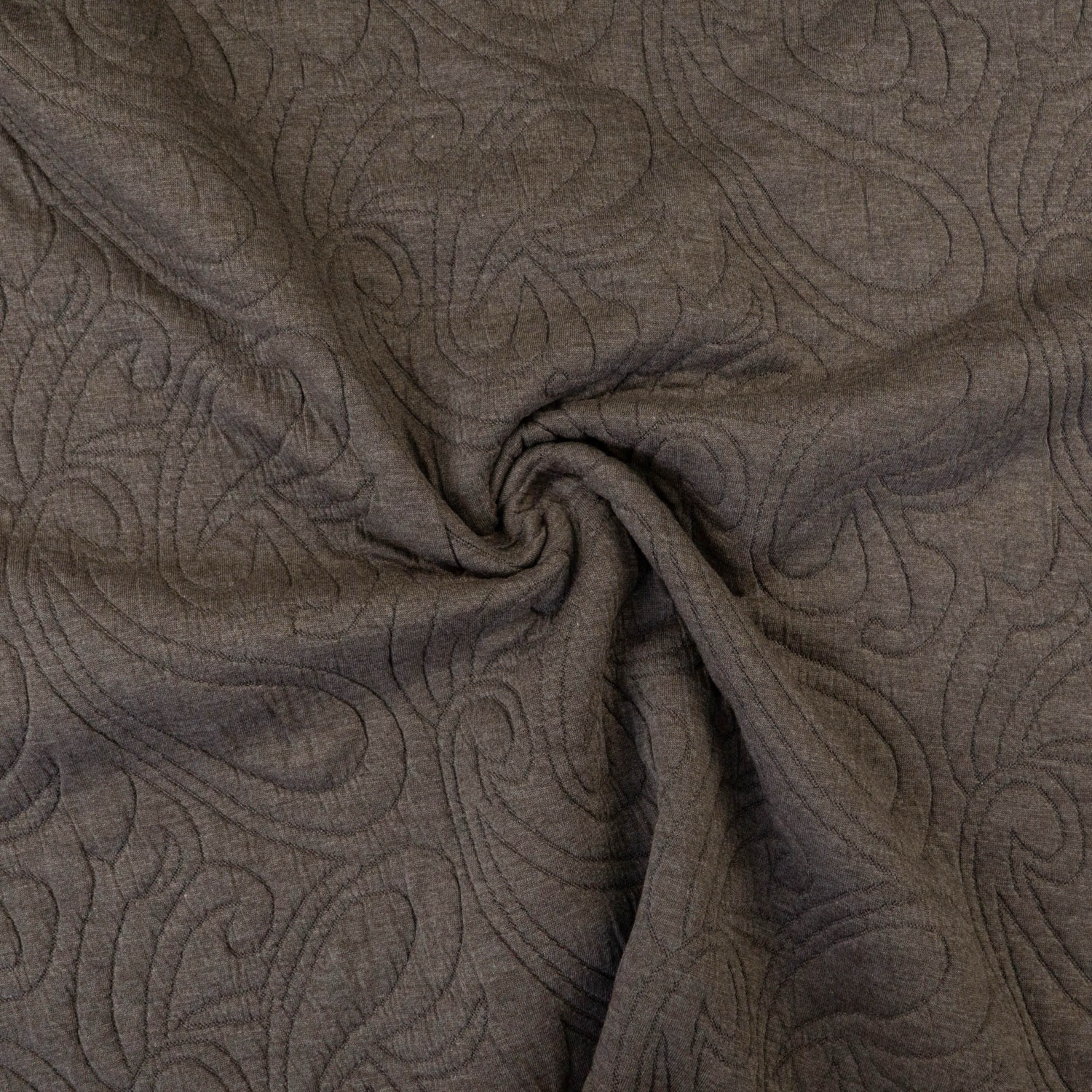 Strickjacquard, taupe, abstrakt gemustert