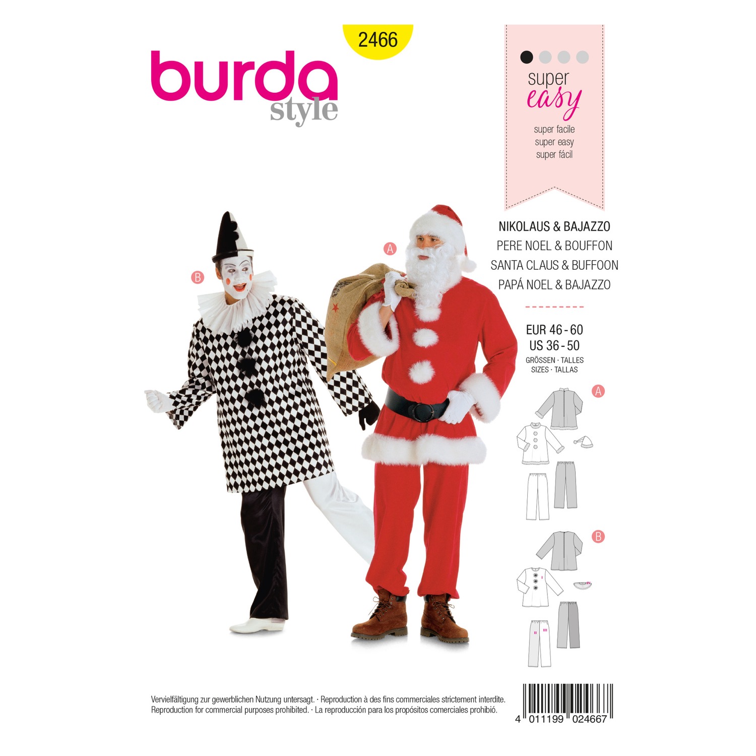 Schnittmuster Burda style, Verkleidung, Gelb
