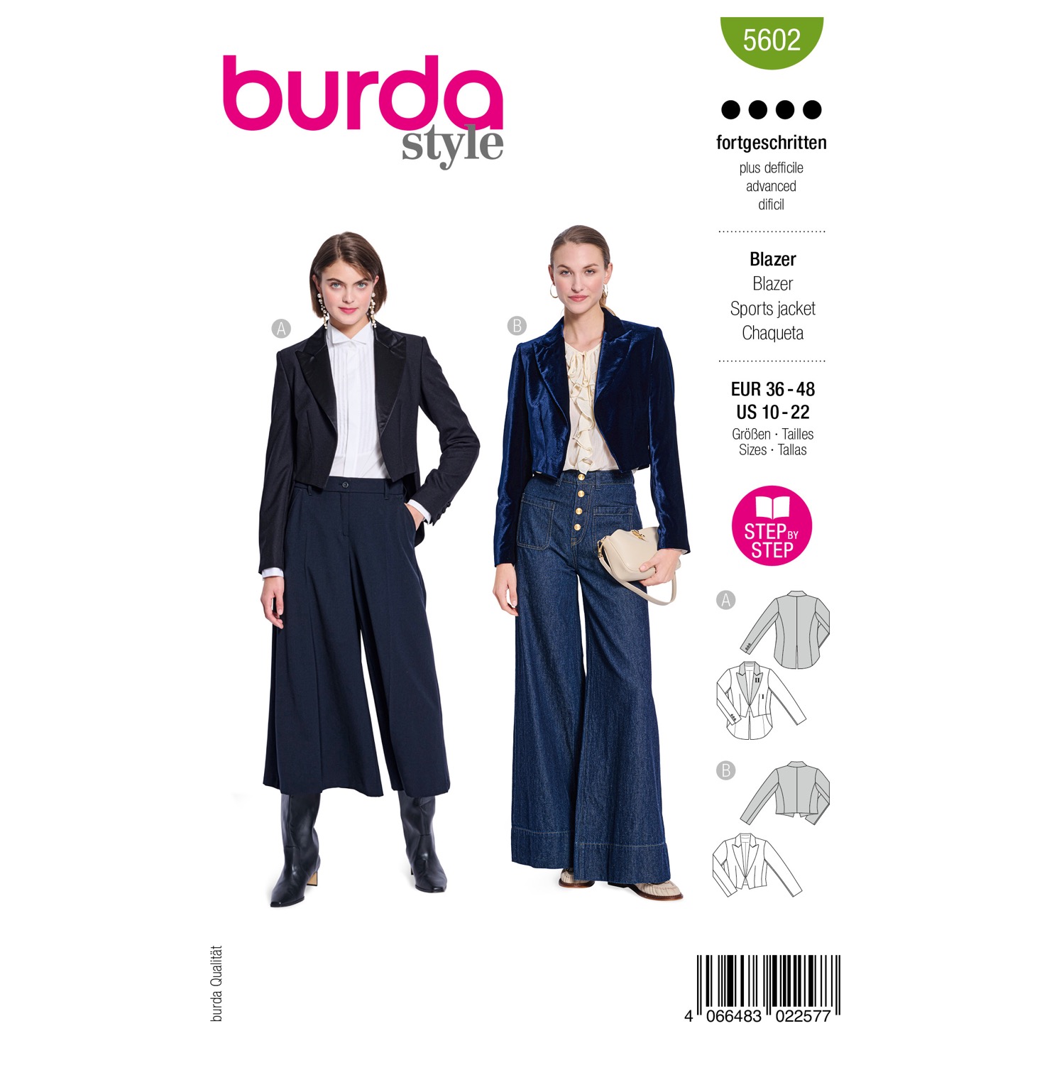 Schnittmuster Burda style, Jacke, grün