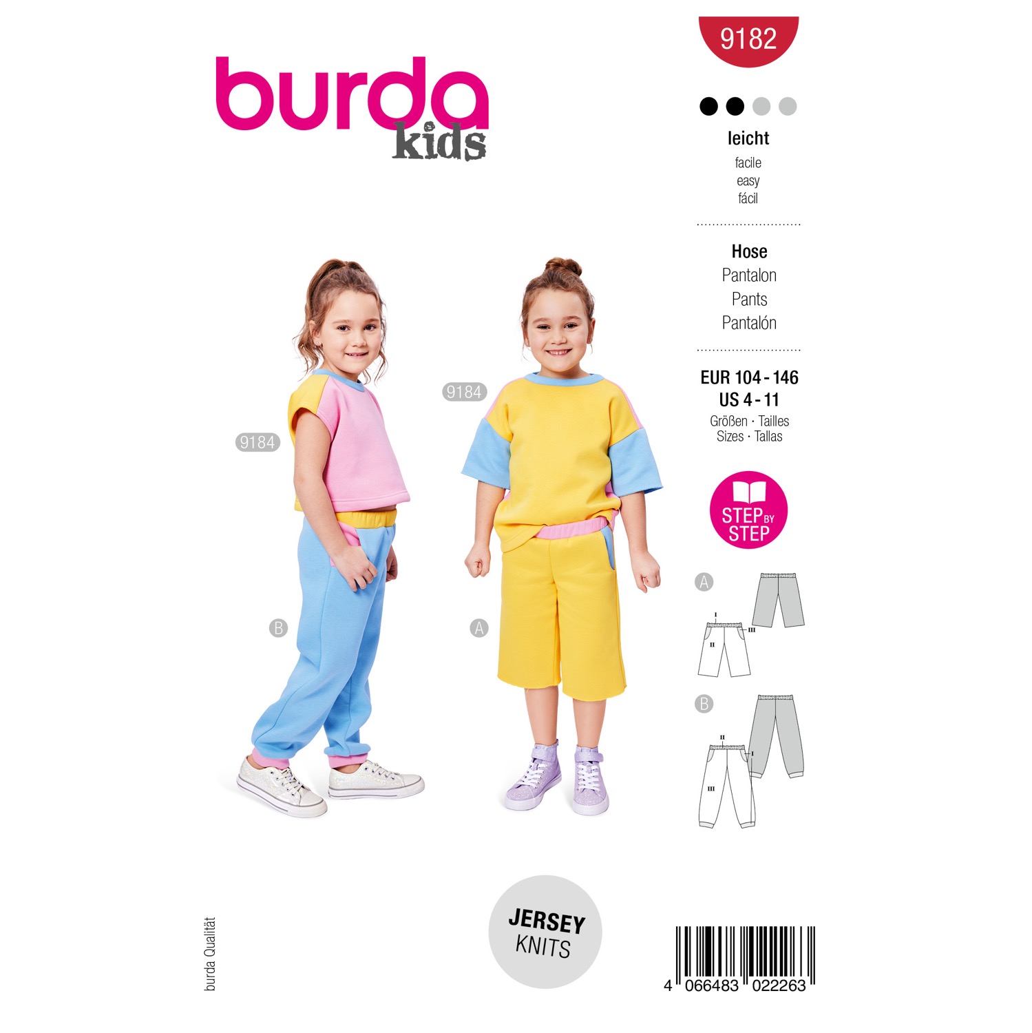 Schnittmuster Burda kids, Hose, Kindermode, rot
