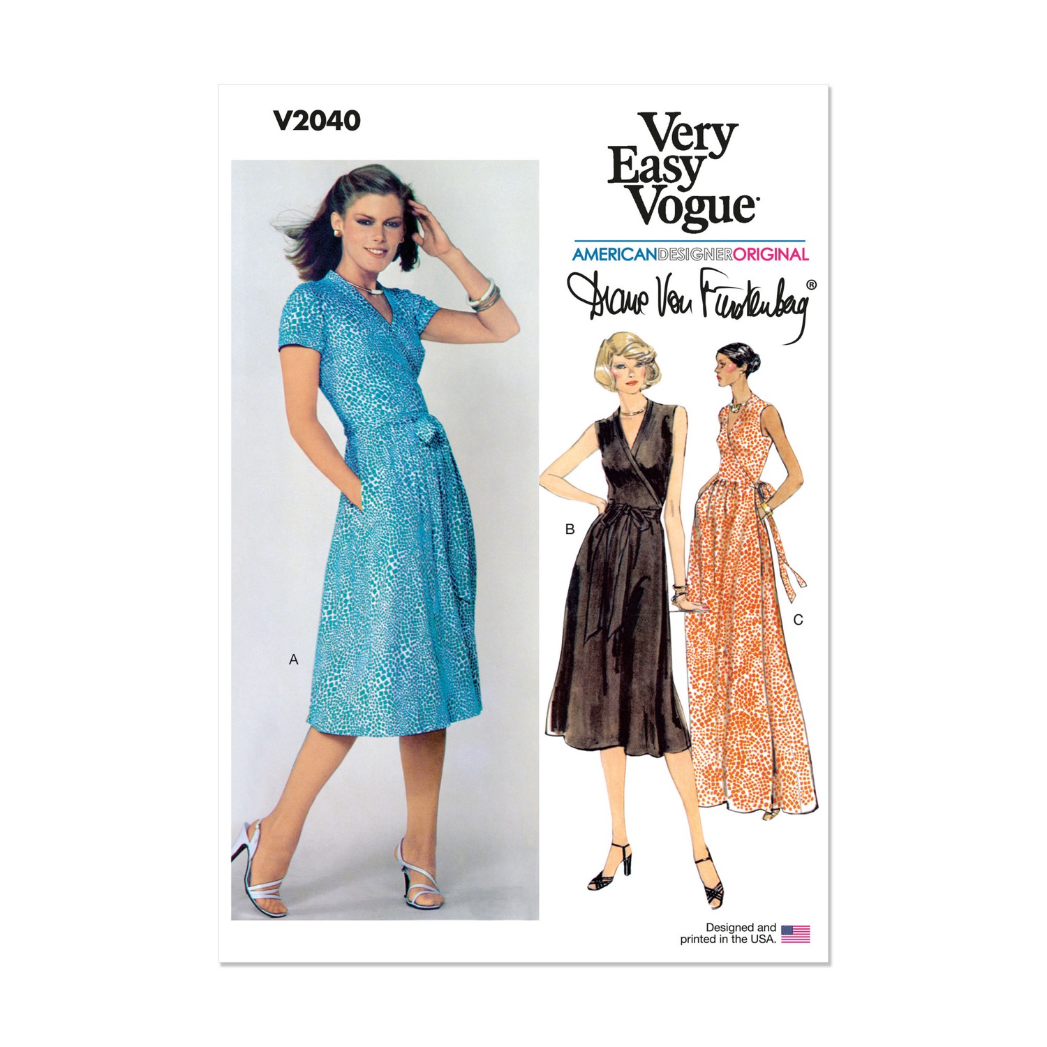 Einzelschnittmuster Vogue, kleine Größen, Kleid, orange