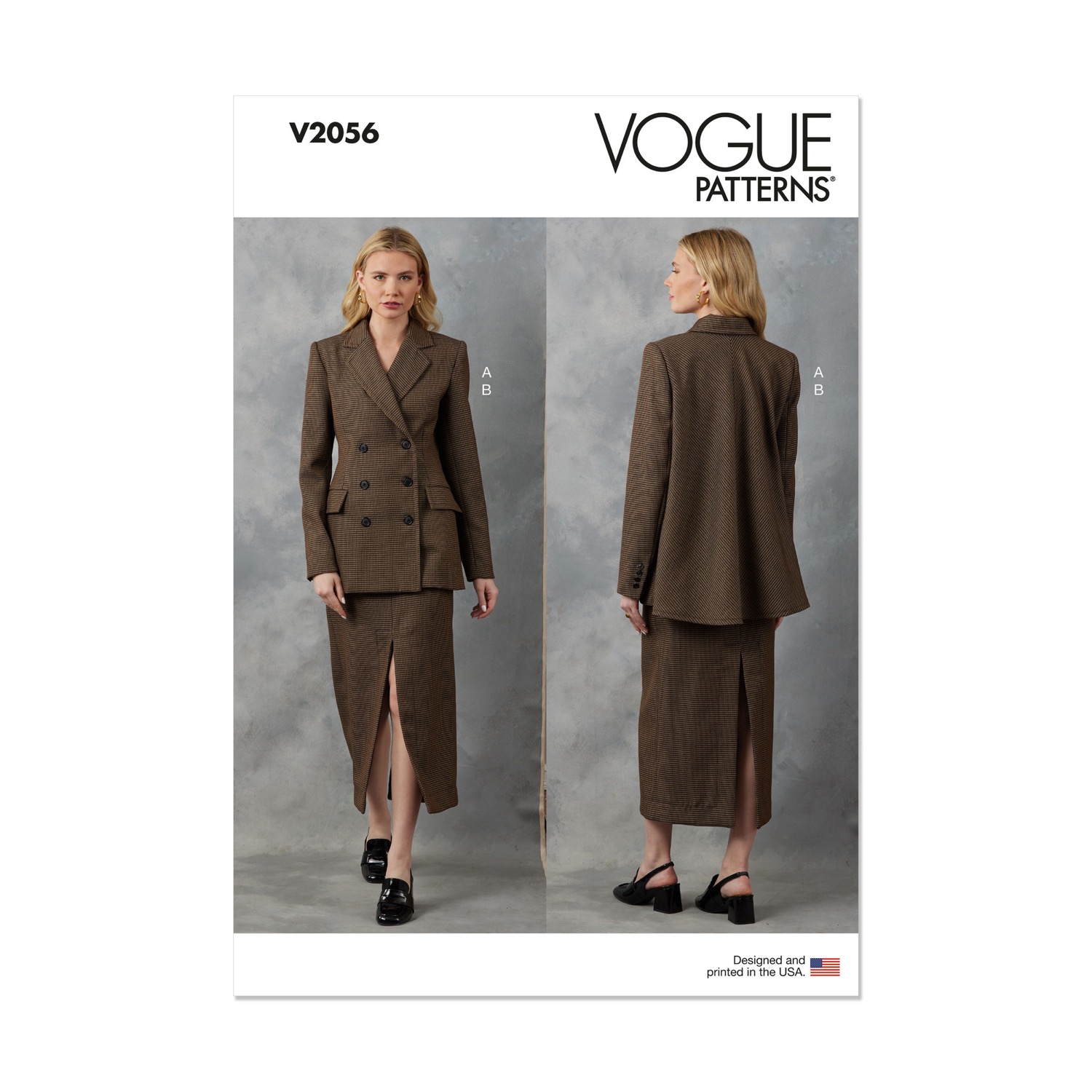 Einzelschnittmuster Vogue, Jacke, Rock, große Größen, grün