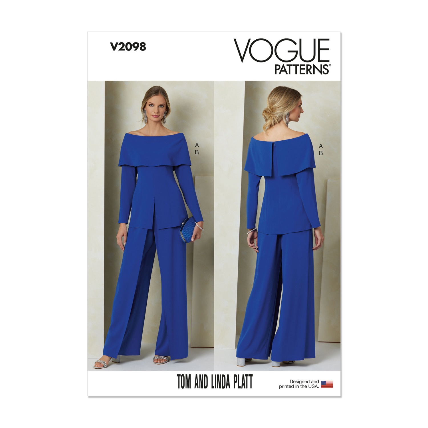 Einzelschnittmuster Vogue, Top, Hose, große Größen