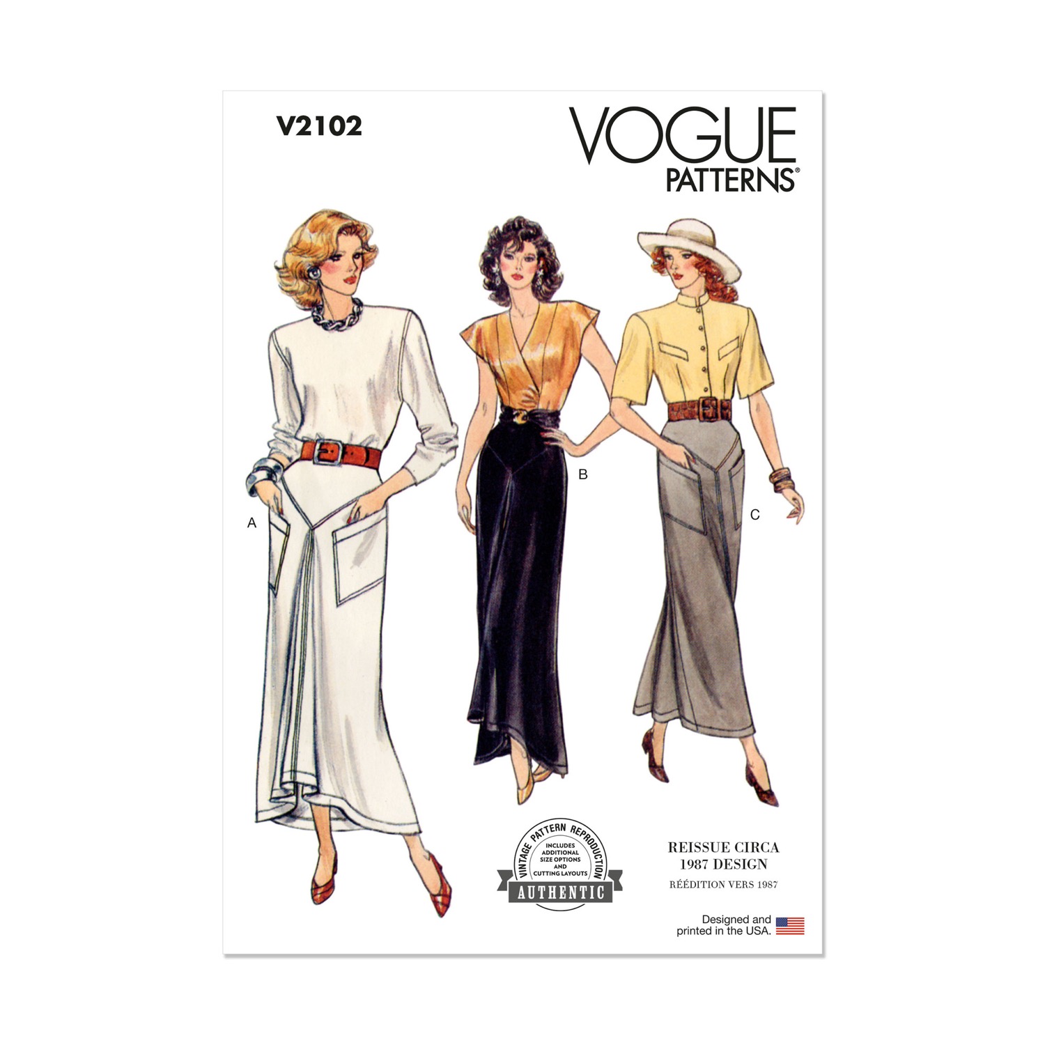 Einzelschnittmuster Vogue, Rock, große Größen