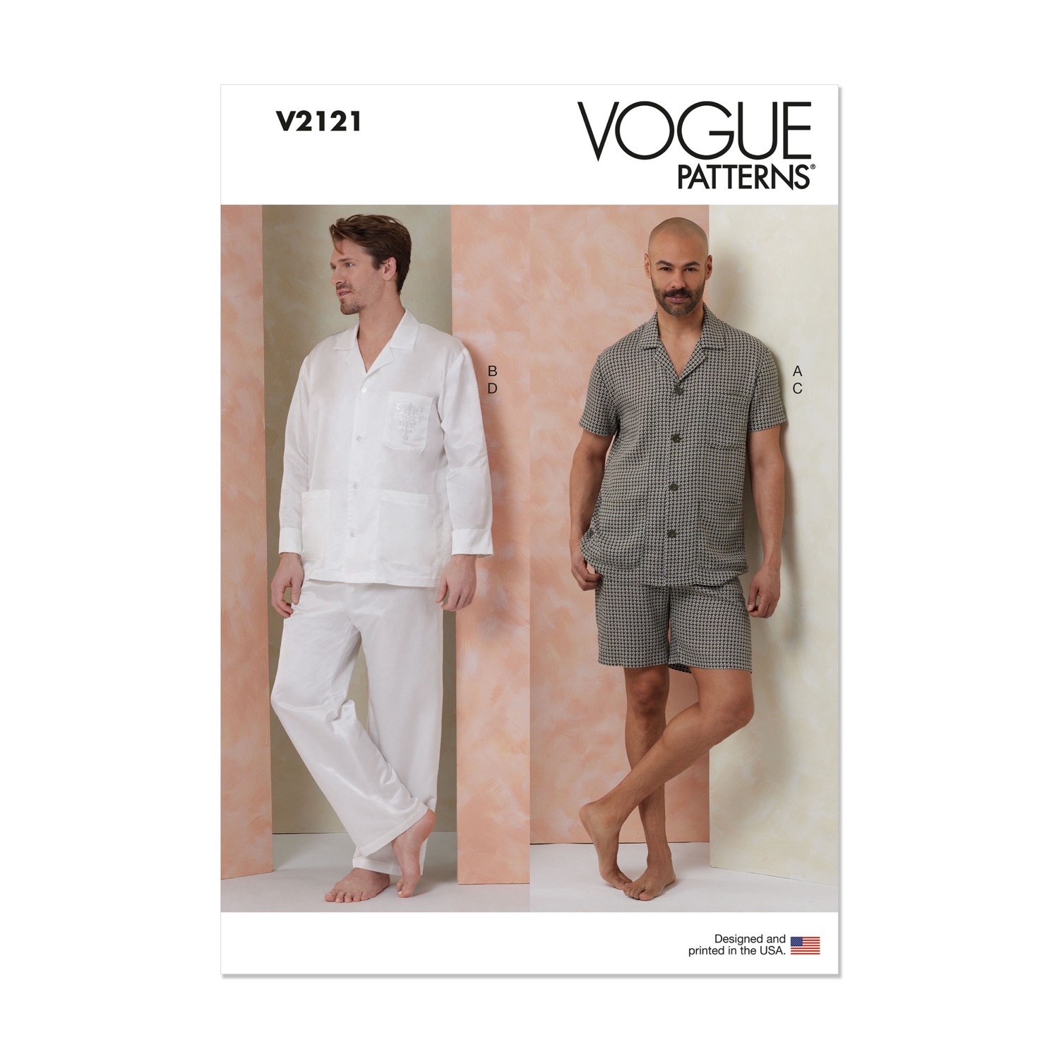 Einzelschnittmuster Vogue, kleine Größen, große Größen, Herrenmode, Homewear, grün