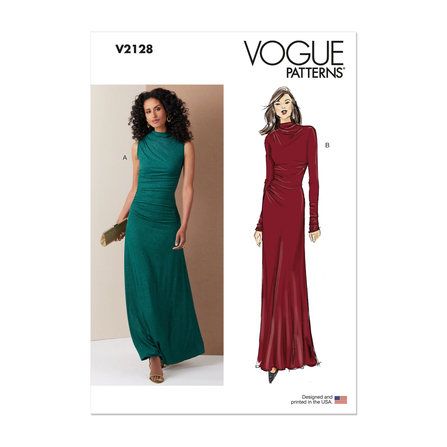 Einzelschnittmuster Vogue, Kleid, große Größen, kleine Größen, Grün