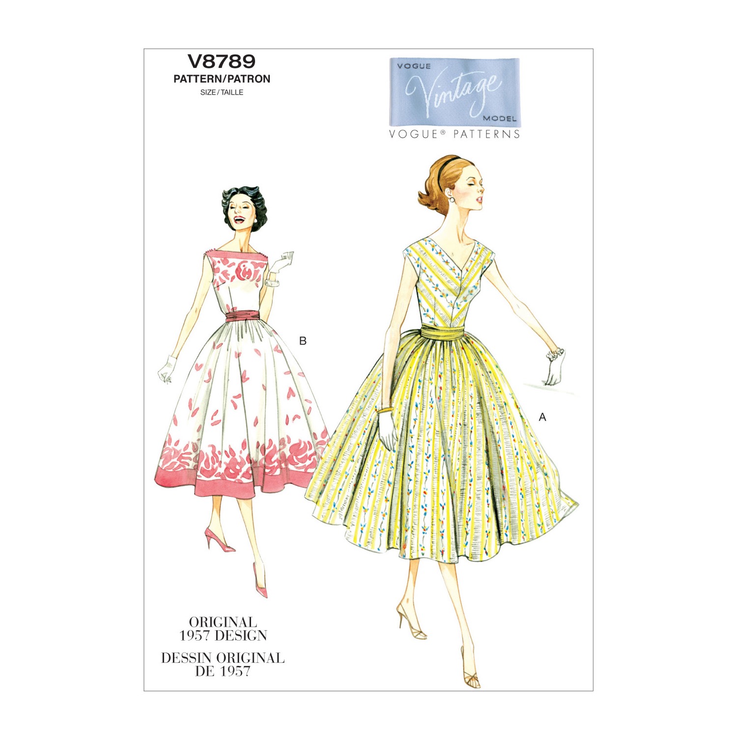 Einzelschnittmuster Vogue, Kleid, große Größen, Orange