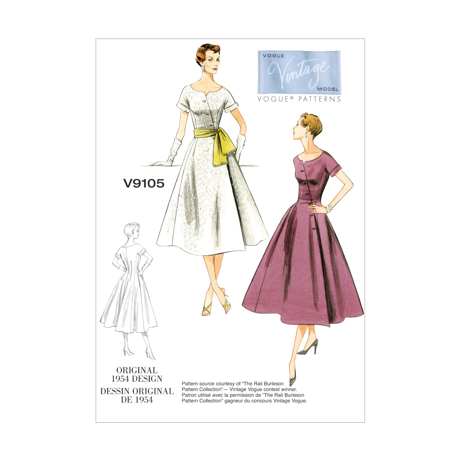 Einzelschnittmuster Vogue, kleine Größen, Kleid, Orange