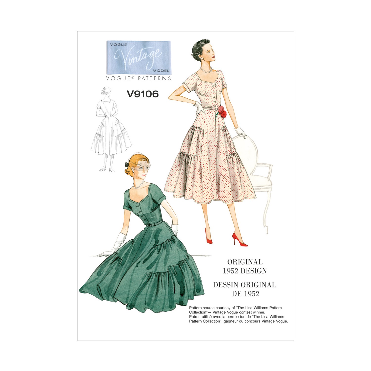 Einzelschnittmuster Vogue, Kleid, große Größen, Orange