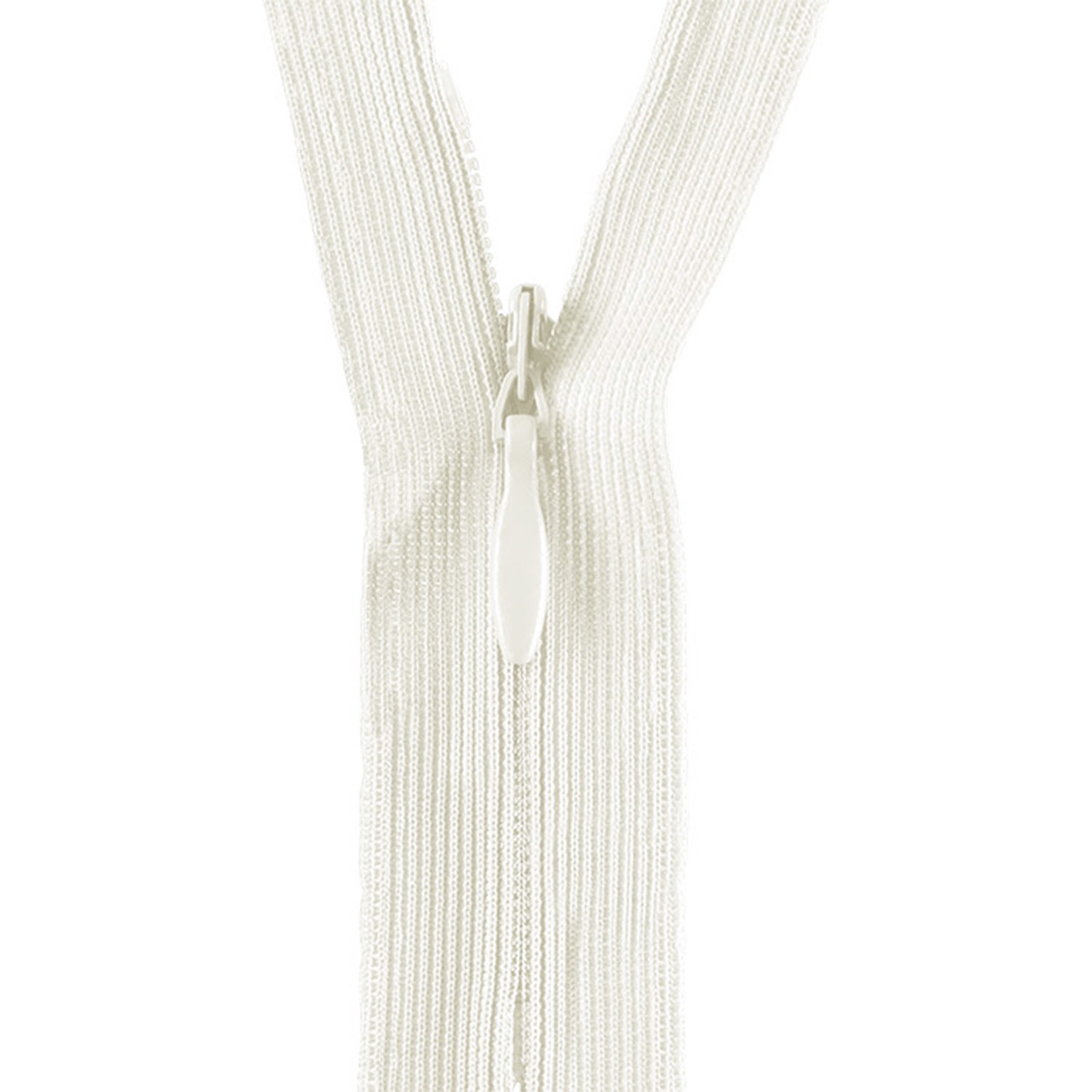 Reißverschluss nicht teilbar, nahtverdeckt, Kunststoffspirale, offwhite, 50 cm