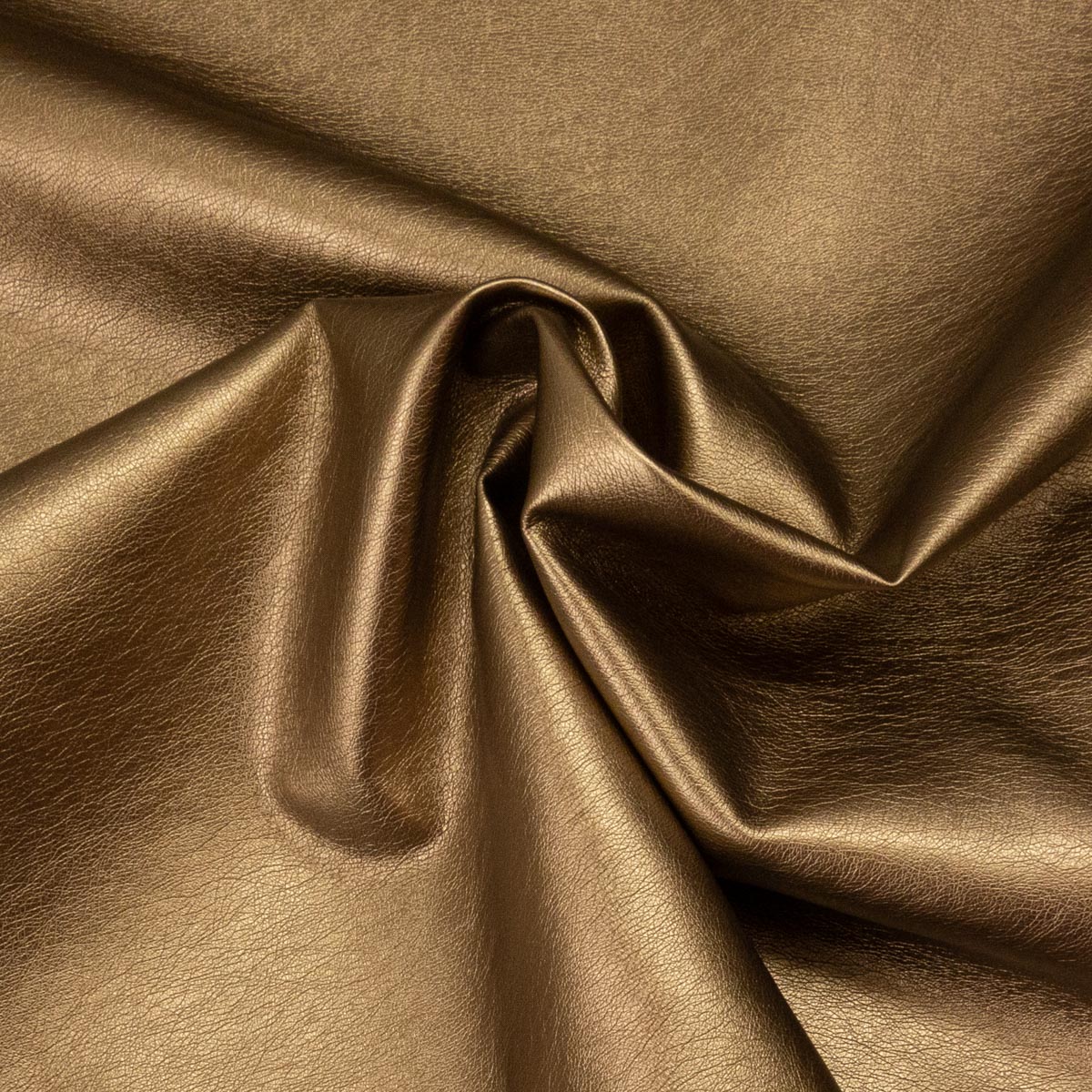 robustes Lederimitat, gold, leicht genarbt, Glanzeffekt