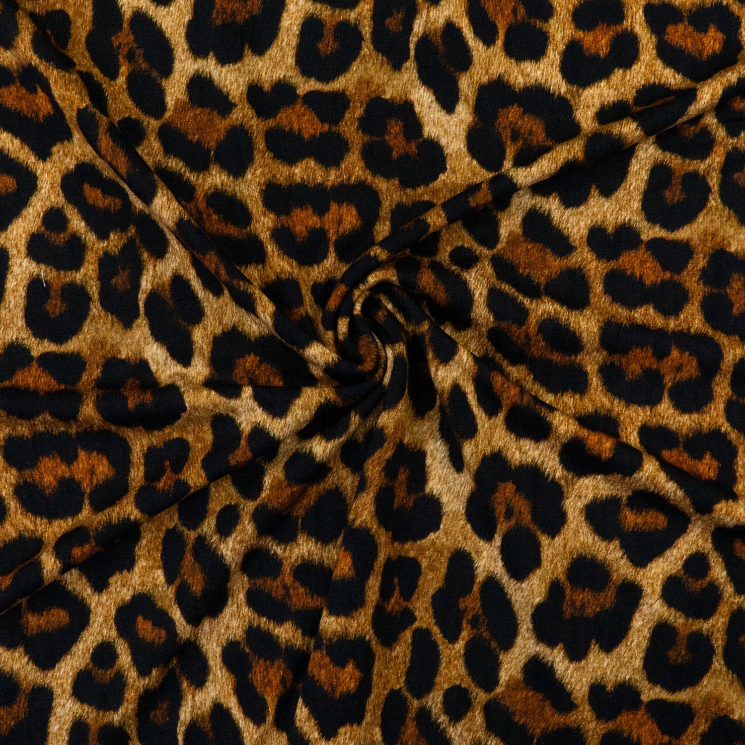 Viskosejersey, brauntöne, schwarz, Animal-Muster