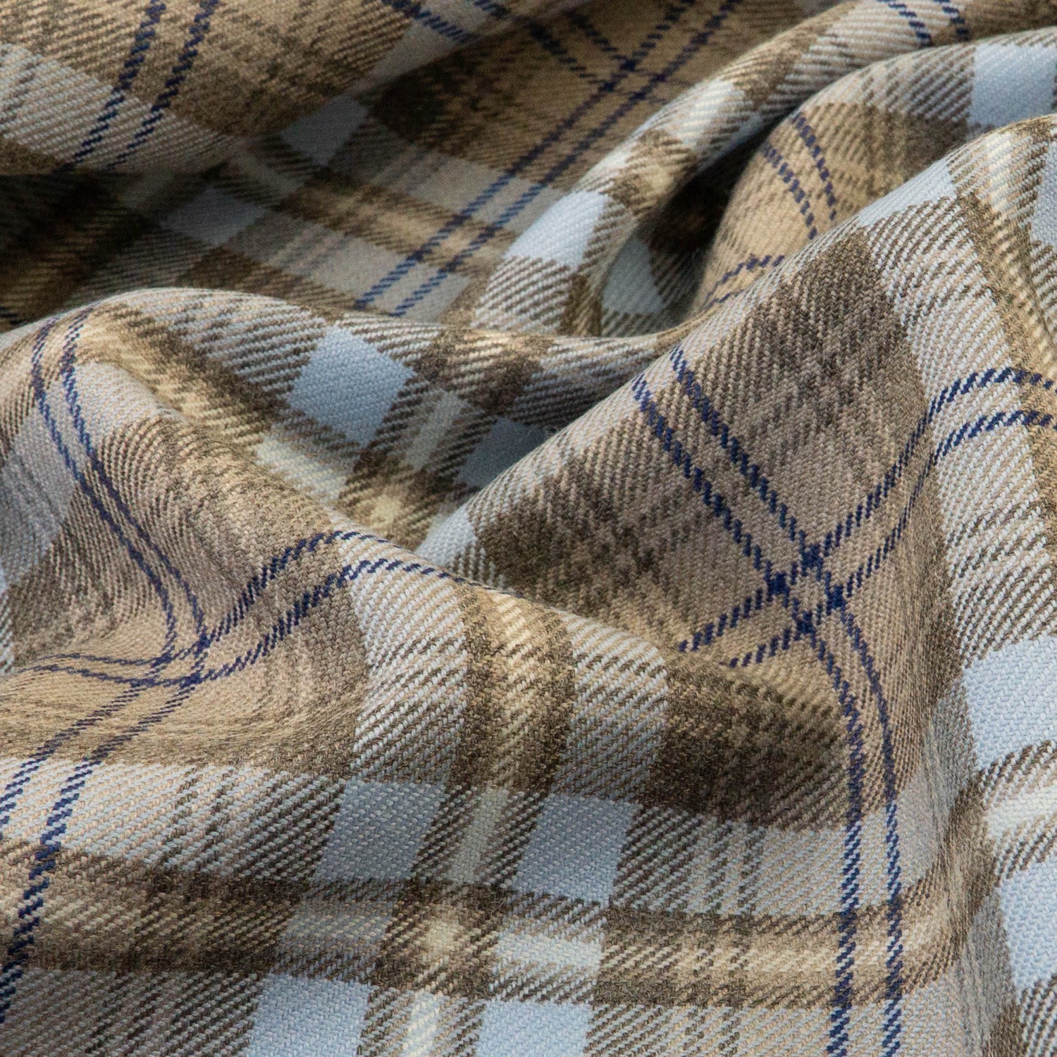 Wollstoff, Streichgarn, grautöne, blautöne, Schottenkaro