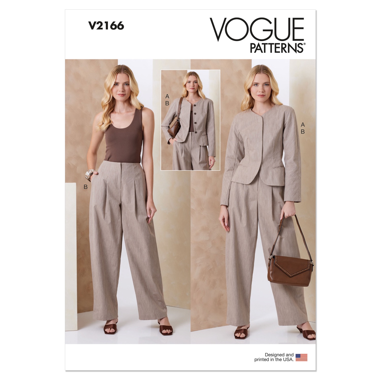Einzelschnittmuster Vogue, Jacke, Hose, große Größen, grün