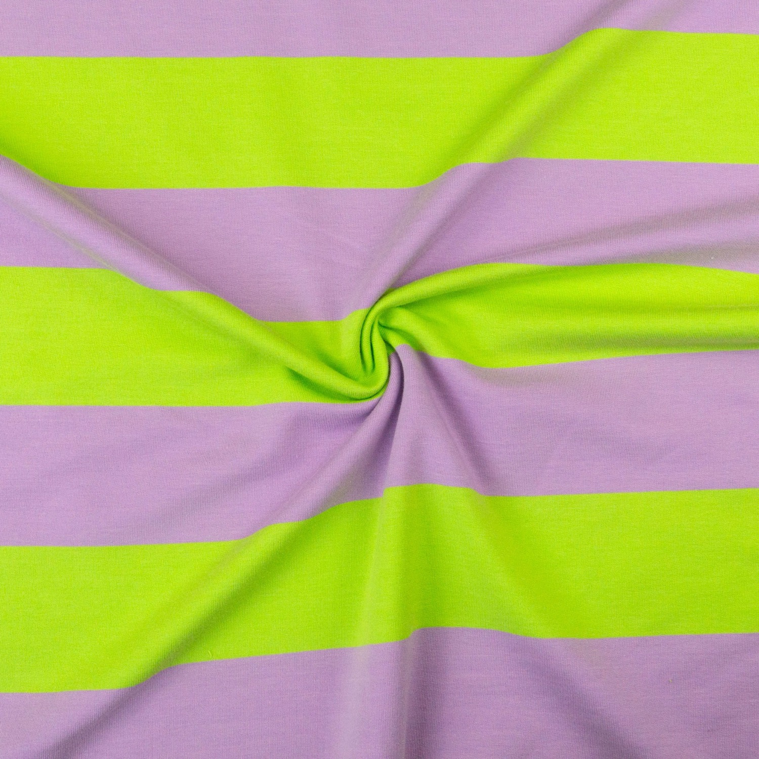 French Terry, flieder, gelbgrün, Streifen