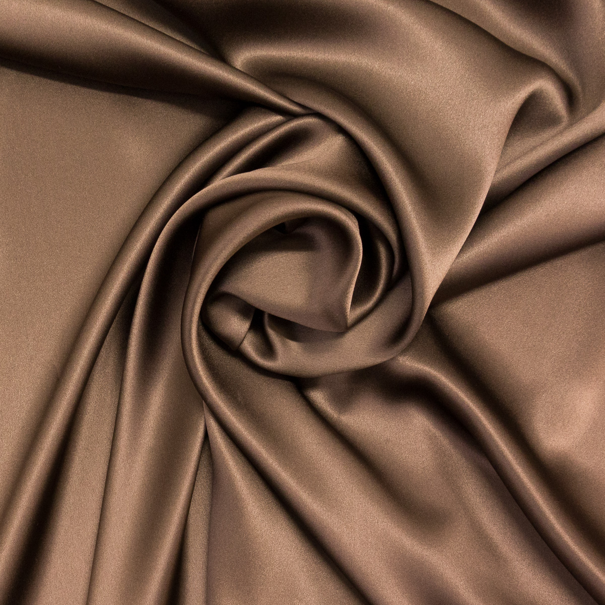 Seidenstoff, Satin, braun, uni