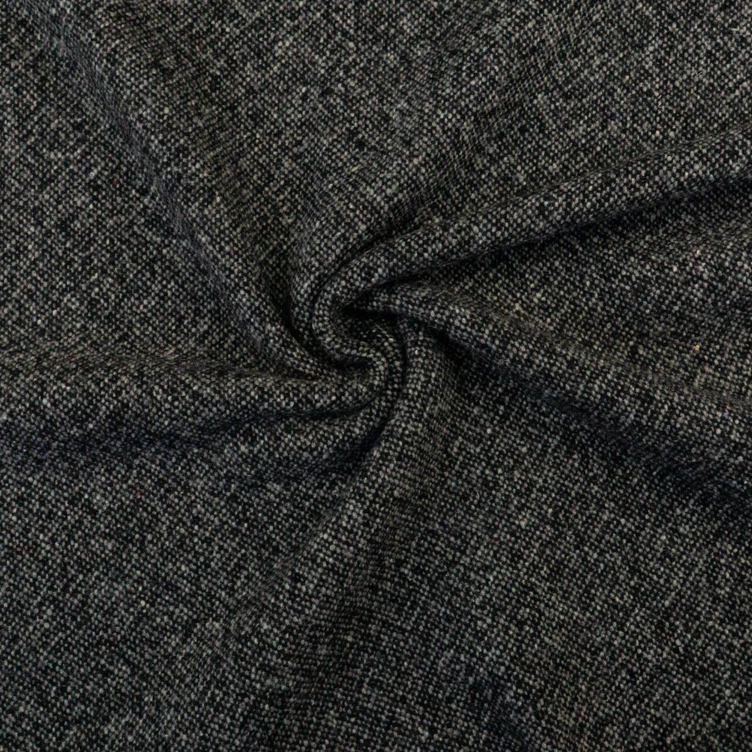 Wollstoff, Streichgarn, schwarz, grau, bicolor